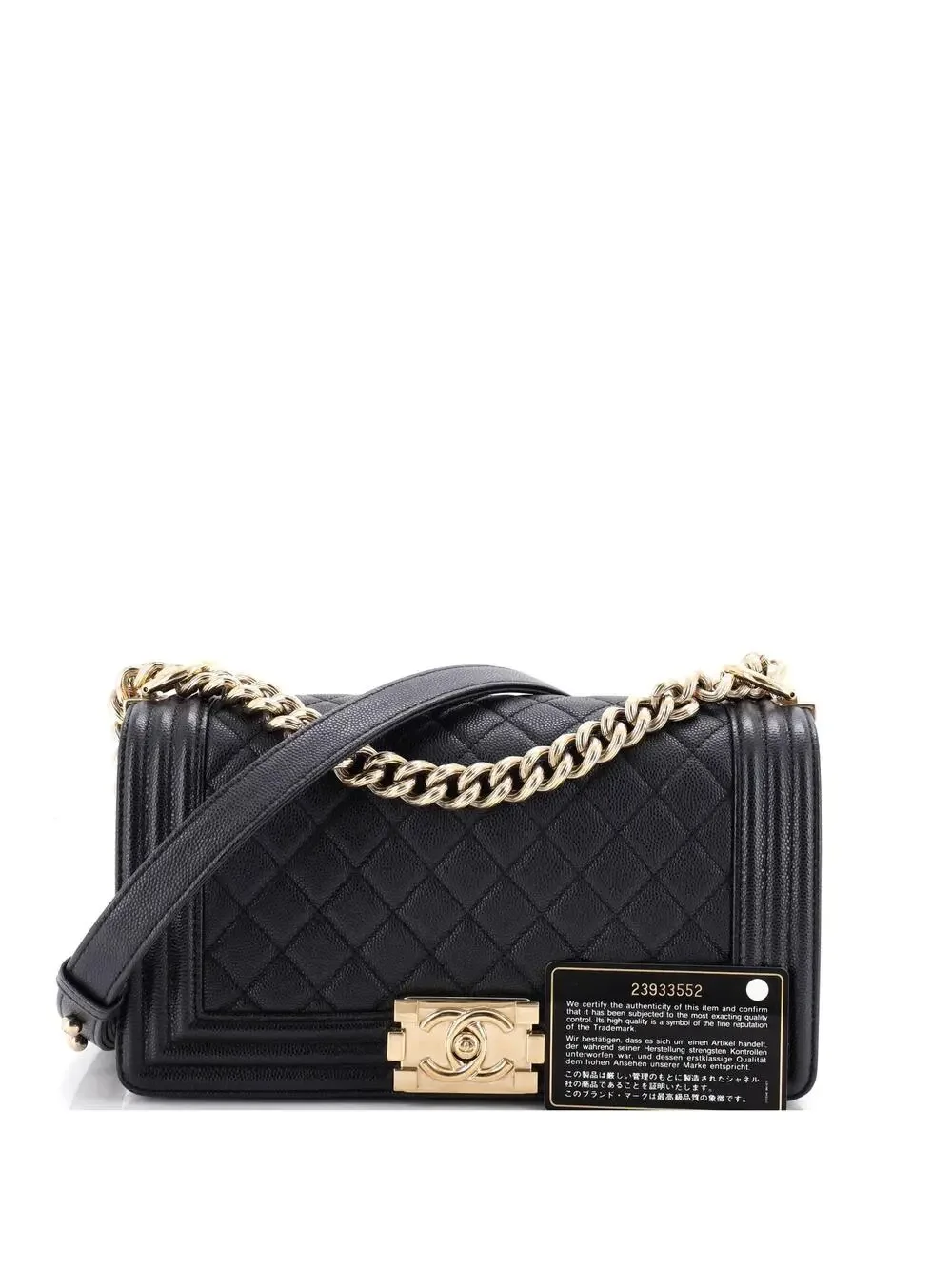 Chanel Boy Flap Bag Quilted Caviar Old #323605C49B